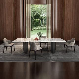 classy sintered stone dining table stainless steel