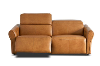 cognac colored electric recliner sofa 3 seater usb