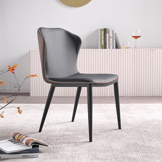 dark grey dual tone dining chair steel leg