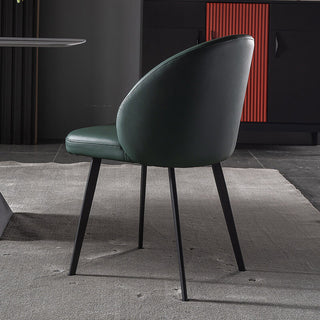 green curvy dining chair