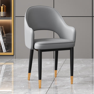 light grey dining chair with armrest