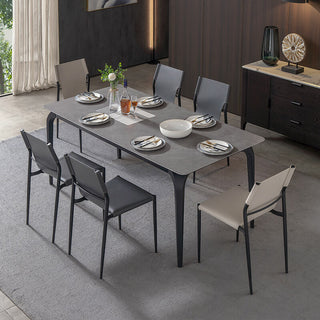 grey sintered stone dining table