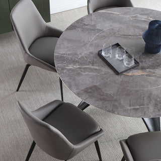grey sintered stone top view dining chairs
