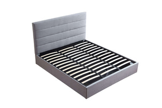jayden grey fabric headboard bedframe
