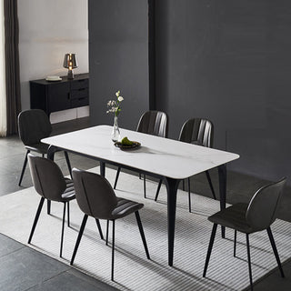 minimalist white marble dining table dining room
