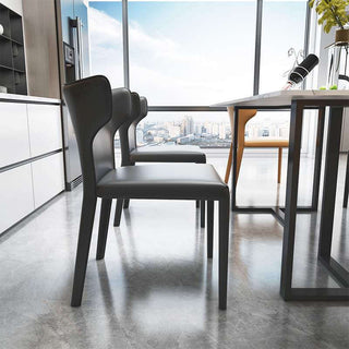 modern black armless dining chair