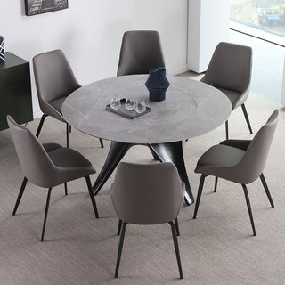 full set round sintered stone round dining table