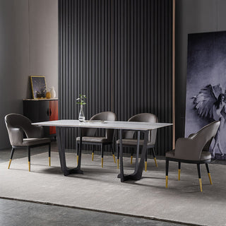 sintered stone dining table with carbon metal leg