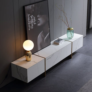 sintered stone modern tv entertainment console white living room