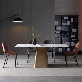 stunning gold stainless steel sintered stone dining table