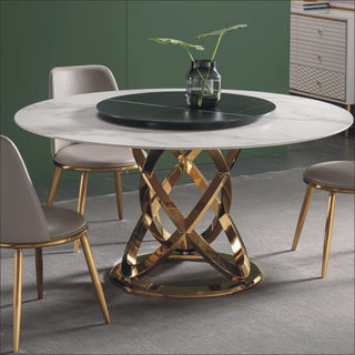 timeless round dining table gold stainless steel leg