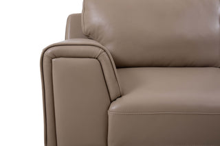 toby light brown 3 seater top grain leather sofa
