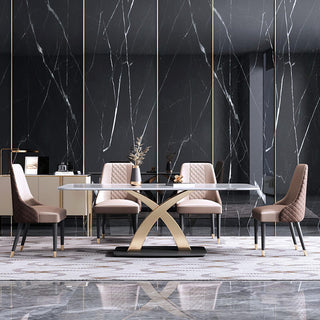 x shaped dining table round edge base