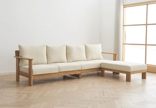 4 seater elm oak sofa scandinavian