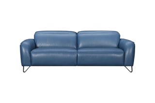 Blue leather sofa