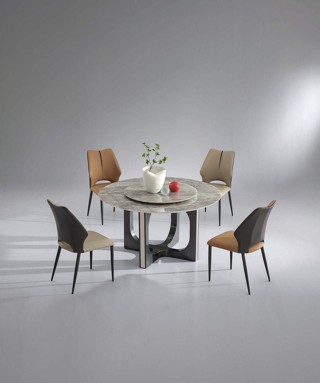 Caroline Circle Dining Table Embrace Modern Elegance COMFY.sg