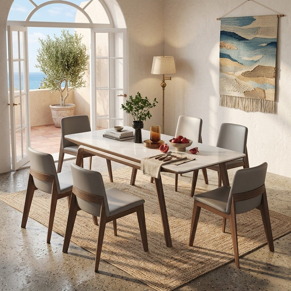 ALEXIS Scandinavian Dining Table with Sintered Stone Tabletop COMFY.sg