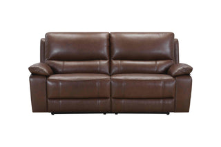 Brown leather sofa on a white background