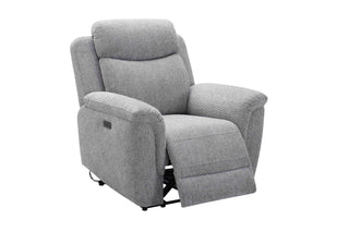 Gray recliner chair on a white background