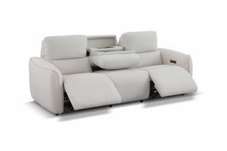 Grey reclining sofa on a white background