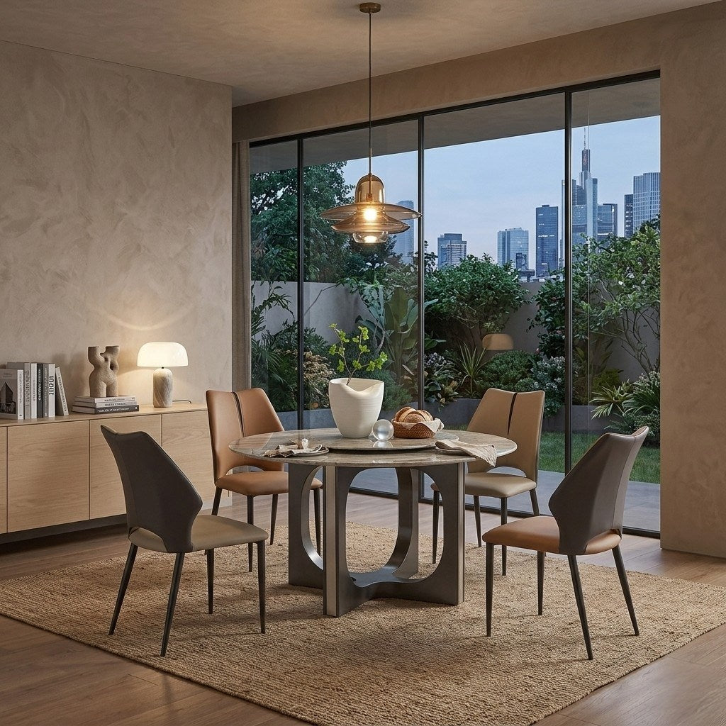 Caroline Circle Dining Table Embrace Modern Elegance COMFY.sg