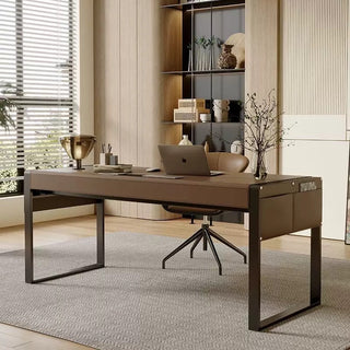 Modern office desk with chair in a well-lit room