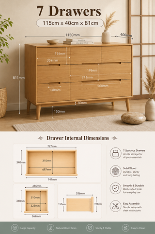 Edoardo Solid Wood Chest Of Drawers