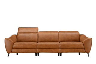 abby electric recliner sofa sleek top grain leather design