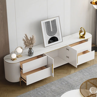abigail white media console four drawers