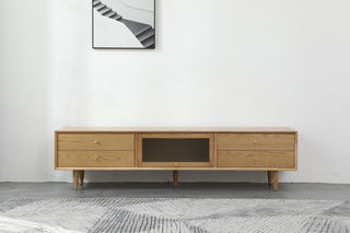 alessio tv cabinet wooden solid oak storage solution