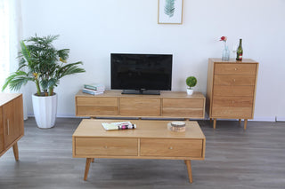 alessio tv cabinet wooden timeless design solid oak