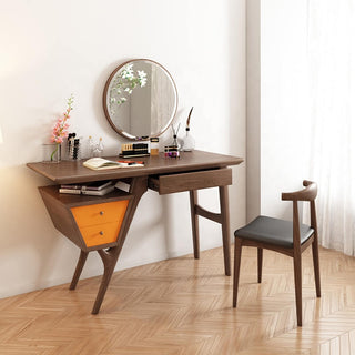 alina wooden dressing table with mirror