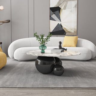 amalfi round stone coffee table elegant look