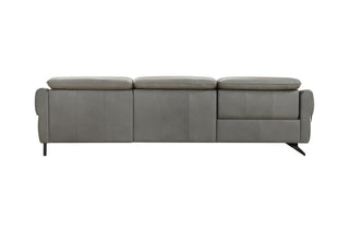 Gray sectional sofa back view on a white background