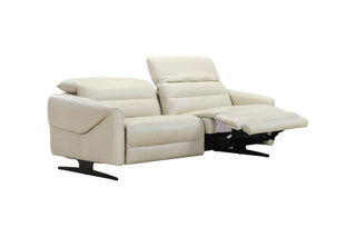 Beige recliner sofa on a white background