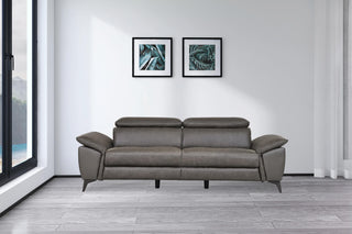 annie leather 3 seater sofa dark grey electric recliner
