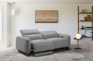 axton fabric power recliner sofa ash