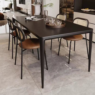 black sintered stone dining table