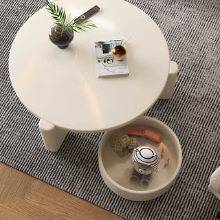 bree modern round coffee table with storage