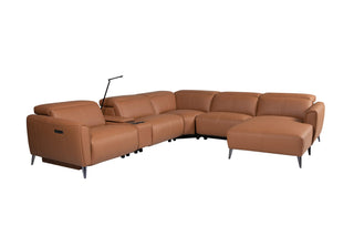 brown leather modular sofa issac