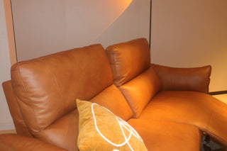 brown leather reclining gabriel electric sofa