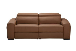 Brown leather sofa on a white background
