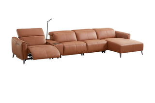 brown modular electric sofa issac