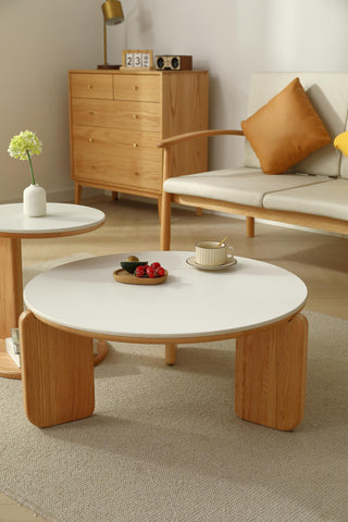 buy elio wooden round coffee table separately or set