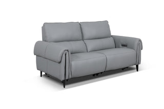 camilo electric grey leather sofa recline