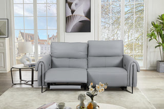 camilo grey leather recliner sofa