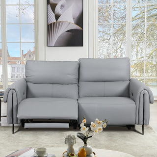 camilo grey leather recliner