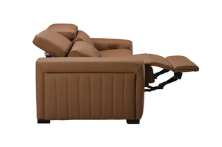candice brown leather recliner sofa