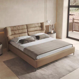 carla bed frame with headboard durable tech fabric