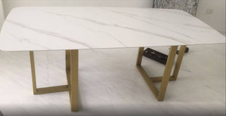 carol marble dining table gold legs